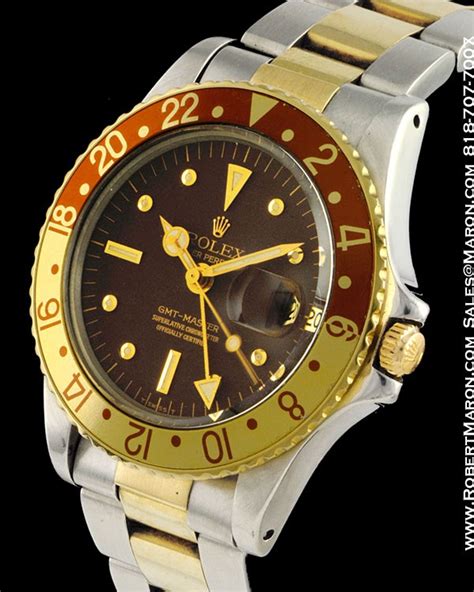 rolex gmt master 1675 brown gold black deal|vintage rolex 1675 for sale.